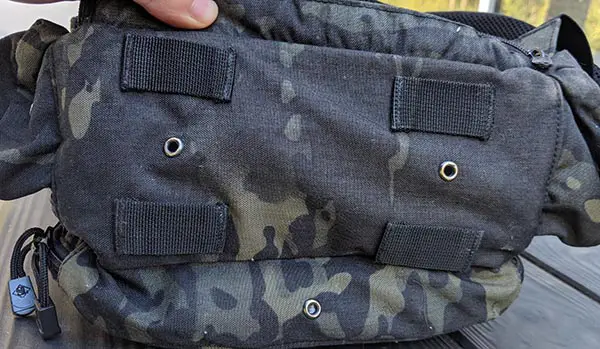 truspec circadian review: molle webbing on bottom of backpack