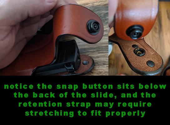 tips for stretching the retention strap to fit pistol