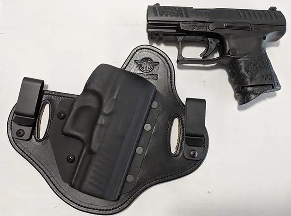 iwb holster with positive cant angle and handgun