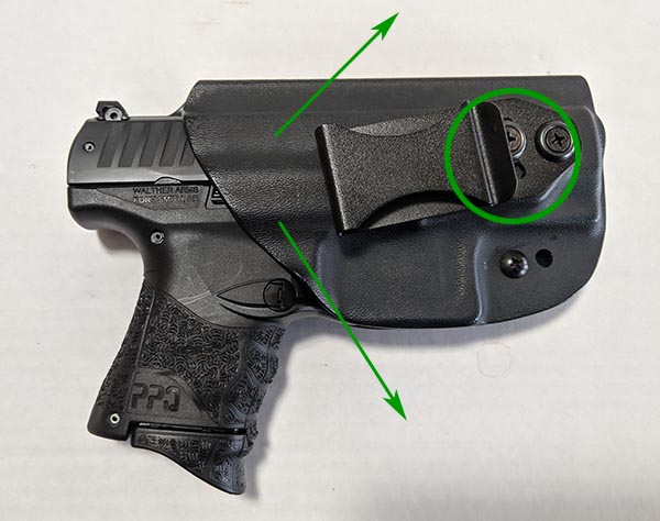 single point swivel holster - cant adjustment