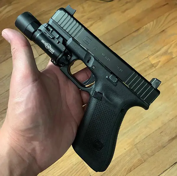surefire x300 pistol mounted flashlight on Glock