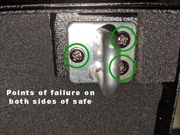 potential point of failure vaultek ve20 series pistol safe