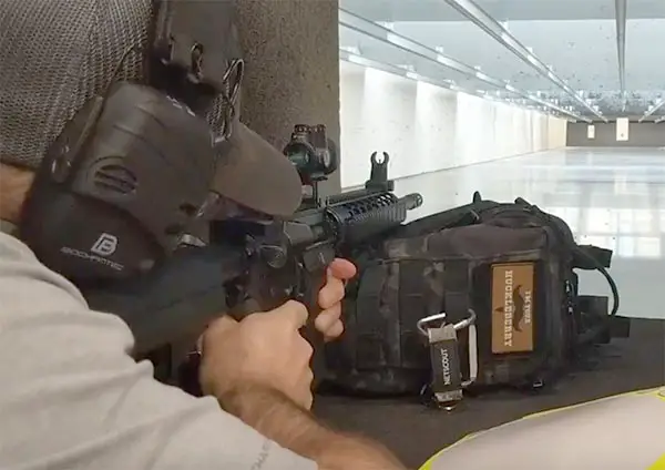 live fire of rifle on indoor range with bochamtec ear protection