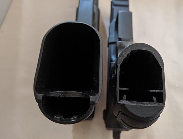 glock vs walther mag well - small hands and grip thickness