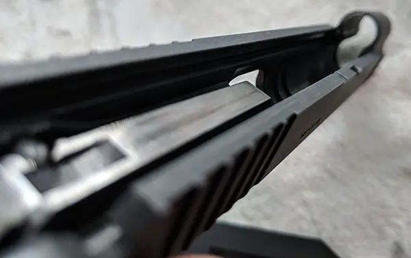 1911 pistol slide detail