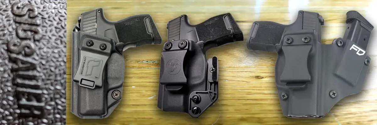 sig sauer p365 multiple holsters and logo