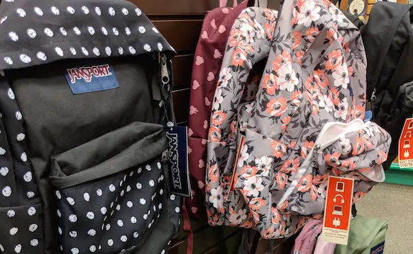 non-tactical backpack store display