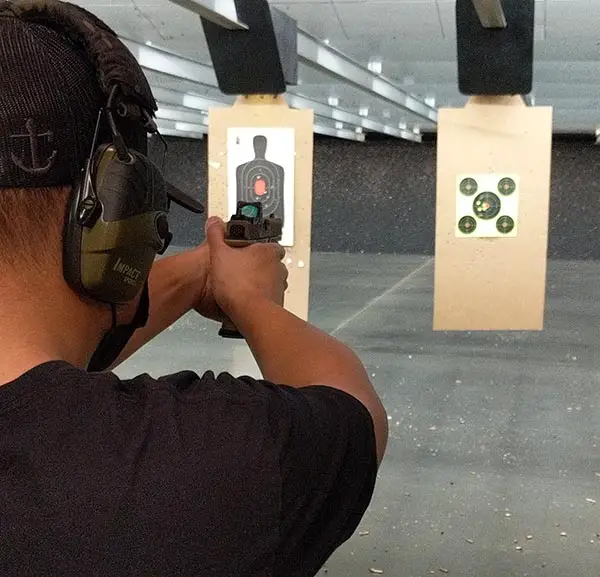 pistol shooting test distance practice