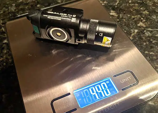 olight baldr pro r weight on scale